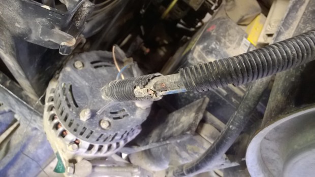 En brunnen eller avskavd kabel till generatorn hittades också vid reparation. Vilken är denna kabels  funktion månne?